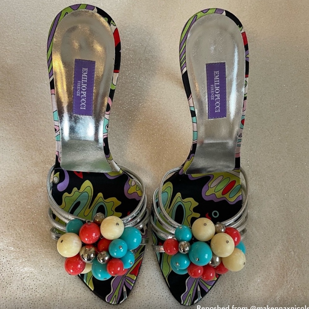 Emilio Pucci Vibrant Beaded Heels